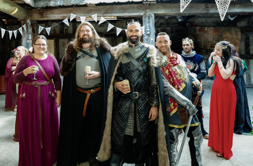 group shot at viking themed wedding in Brisbane