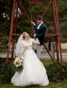 Stacey and Brenton at rustic winter wedding near Canberra