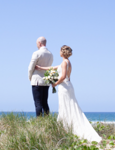 Tina and Stewart - First Look - Beach Wedding Brisbane