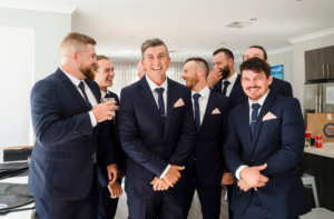 groom and groomsmen before Perth wedding