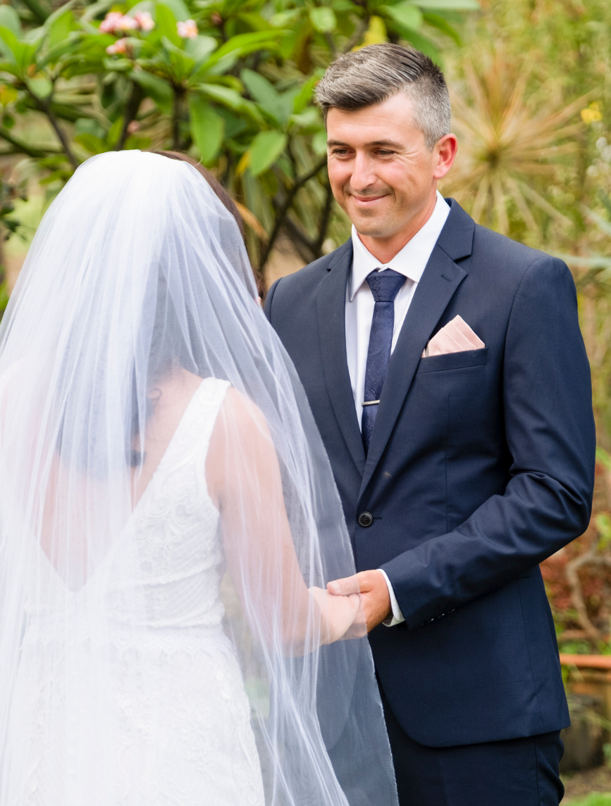 groom smiling during ceremony at Rothwood weddings Perth