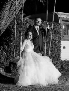 Bride on swing at Cedar Creek Lodges Queensland