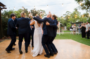 1 bride dancing with groomsmen Rothwood weddings Perth