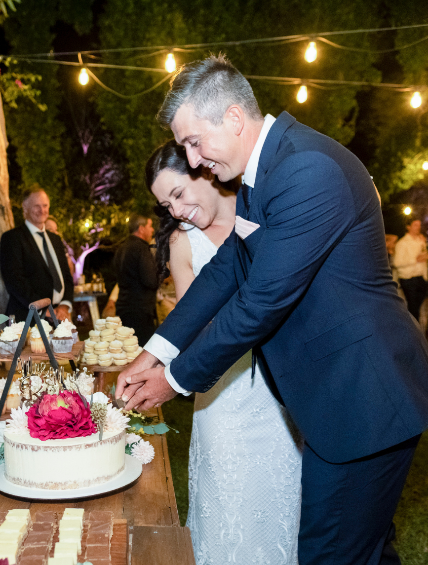 cake cutting at Rothwood weddings Perth