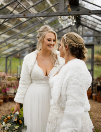 bride and bride at Hillandale gardens wedding in New South Wales
