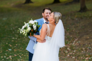 1 wedding photo of laughing couple in Brisbane