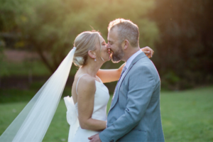 Bride and groom kissing captured by wedding photographer in Perth, Australia