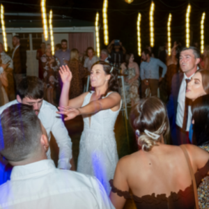 photo of bride dancing at wedding