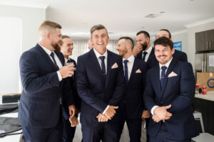 groom and groomsmen getting ready for Perth wedding