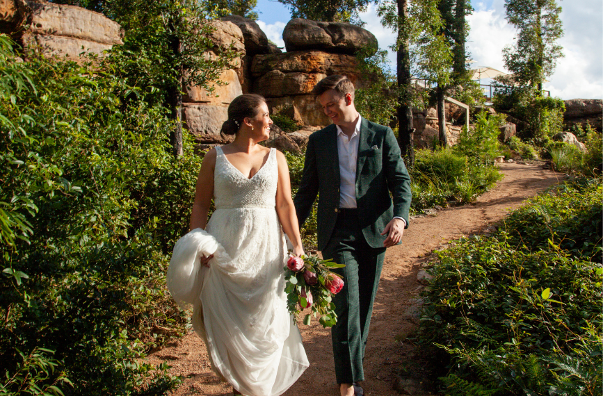married couple at Kangaroo Valley Bush Retreat in Canberra