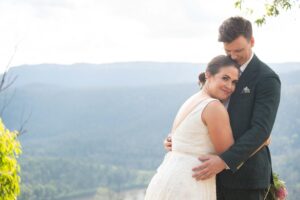 bride and groom captured by wedding photographer at Kangaroo Valley Bush Retreat