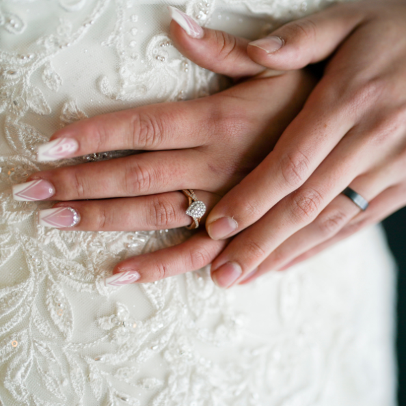 close up photo of couples hands at Panorama House wedding