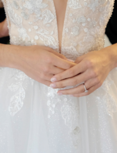 close up of brides hands before wedding