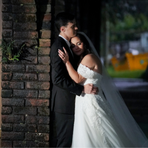 moody photo of bride and groom at Panorama House in Wollongong