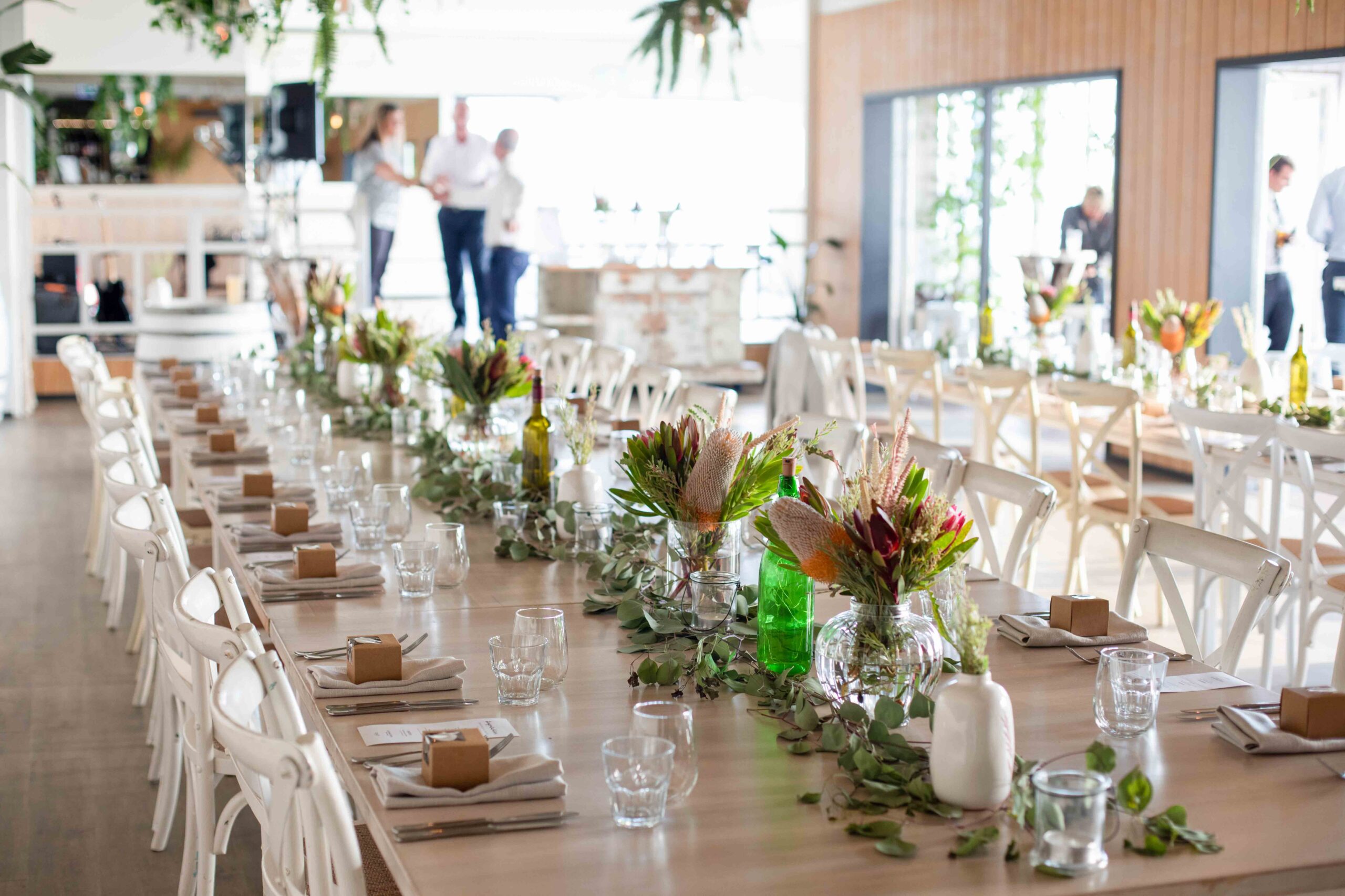 table set up at wedding reception in Fremantle Western Australia