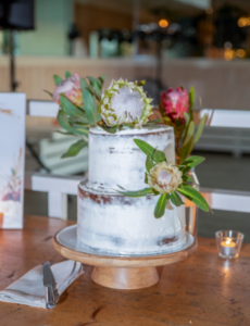 cake at wedding reception in Fremantle