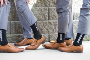 photo of groomsmens shoes and socks